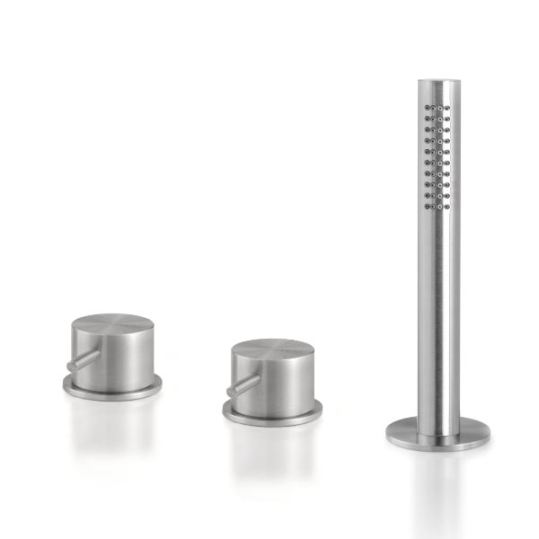 Acquaco Linki Loop Deck Mount Valve Trim with Mixer with Hand Shower, Satin Black PVD