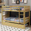 Lit superposé simple en bois d'hévéa avec lit gigogne, transformable en deux lits séparés-906162805