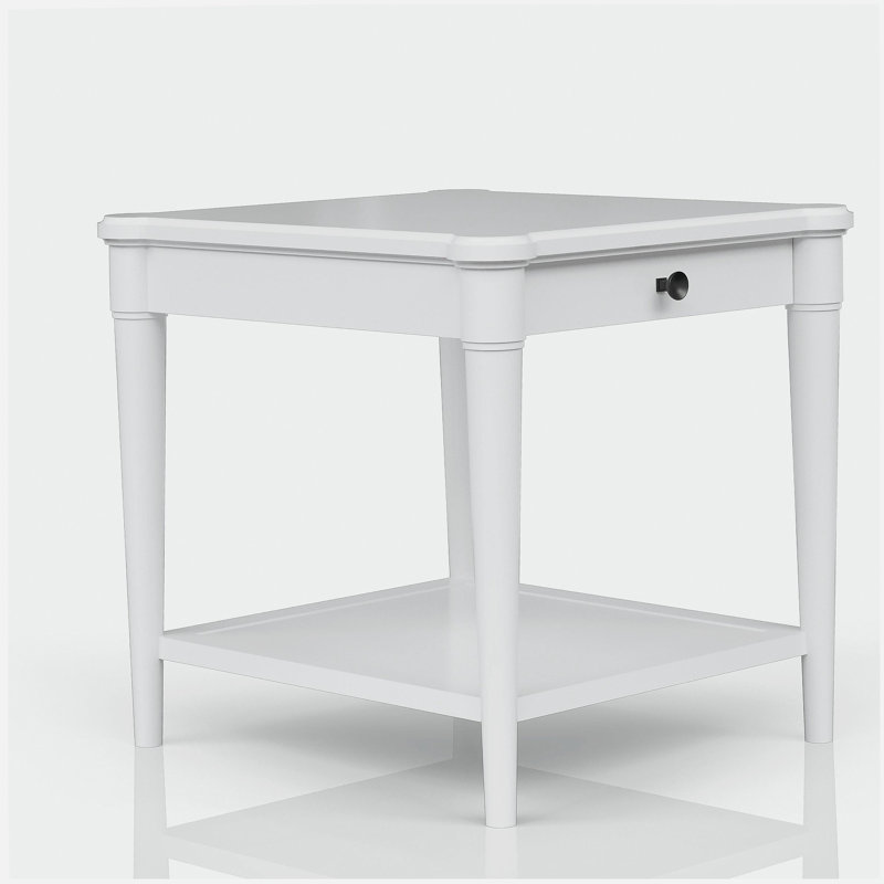 Table de bout blanche avec tiroir de rangement