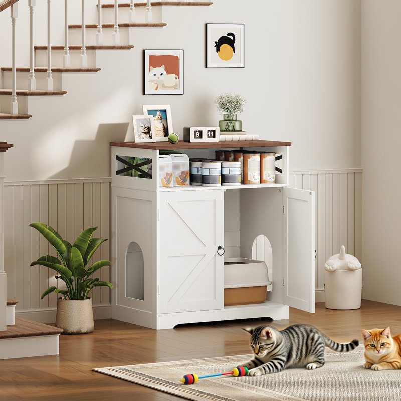 Meuble pour litière haute avec rangement