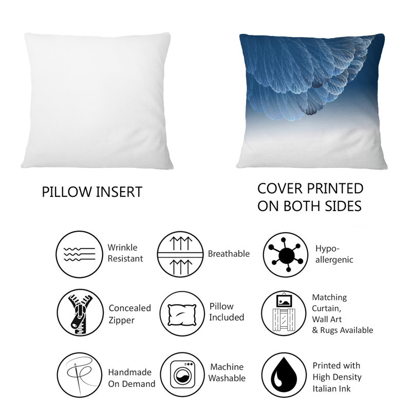 Blue Ink Infinity Ink Cloud On White - Coussin décoratif imprimé moderne 1