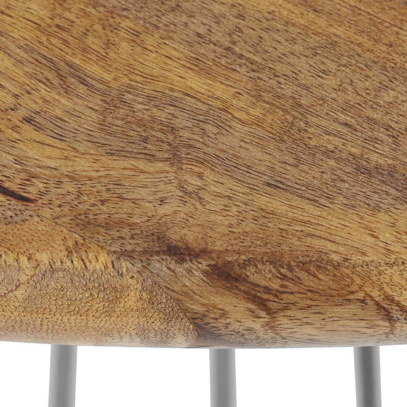 Lakeland Round Solid Wood Top Metal Base Dining Table