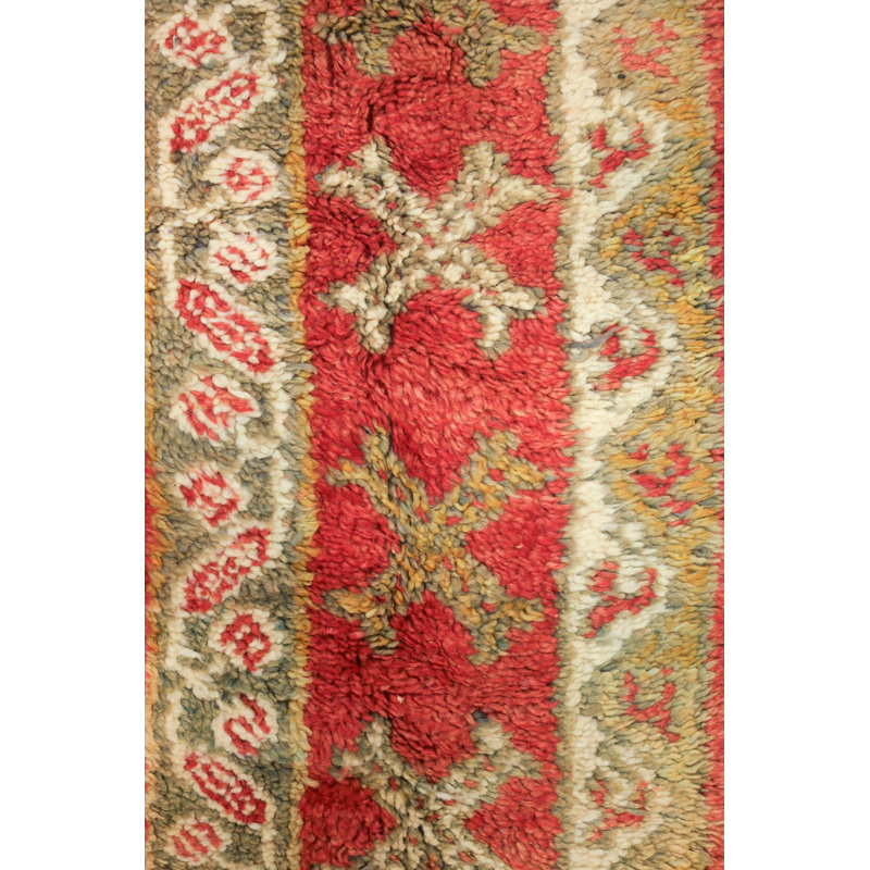 Moroccan Rugs One-of-a-Kind Rectangle 6'4" X 10'3" Wool Area Rug Red
