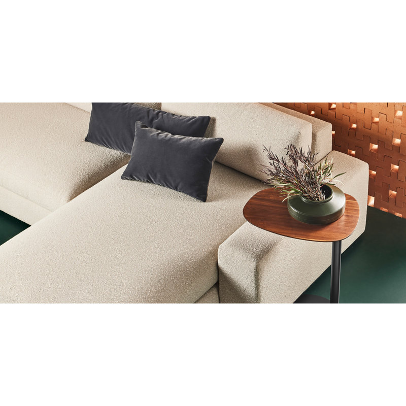 Esker Chaise Sectional, Kelso Blue Polyester, Left Hand Facing