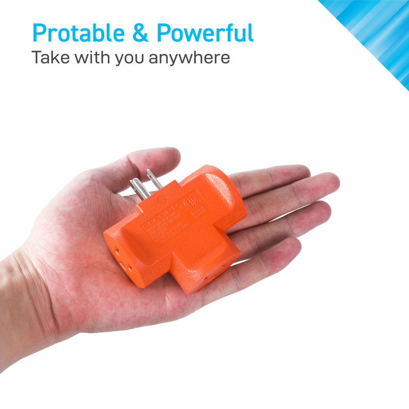 CBOL Series Coby CB-5508 3-Outlet 2-Pack Wall Adapter, Orange