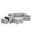 104.5" Pull Out Sleeper Reversible L-Shape 3 Seat Sectional Couch With Storage Chaise And 2 Stools For Living Room, Gray Bed-1570794172