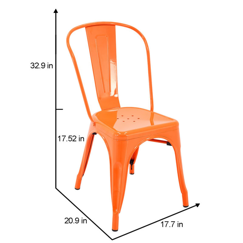 Chaise de salle à manger empilable, Orange
