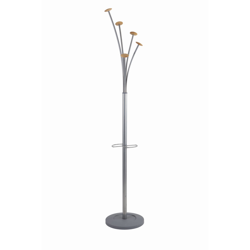Abihail Metal Freestanding Coat Rack, Wooden