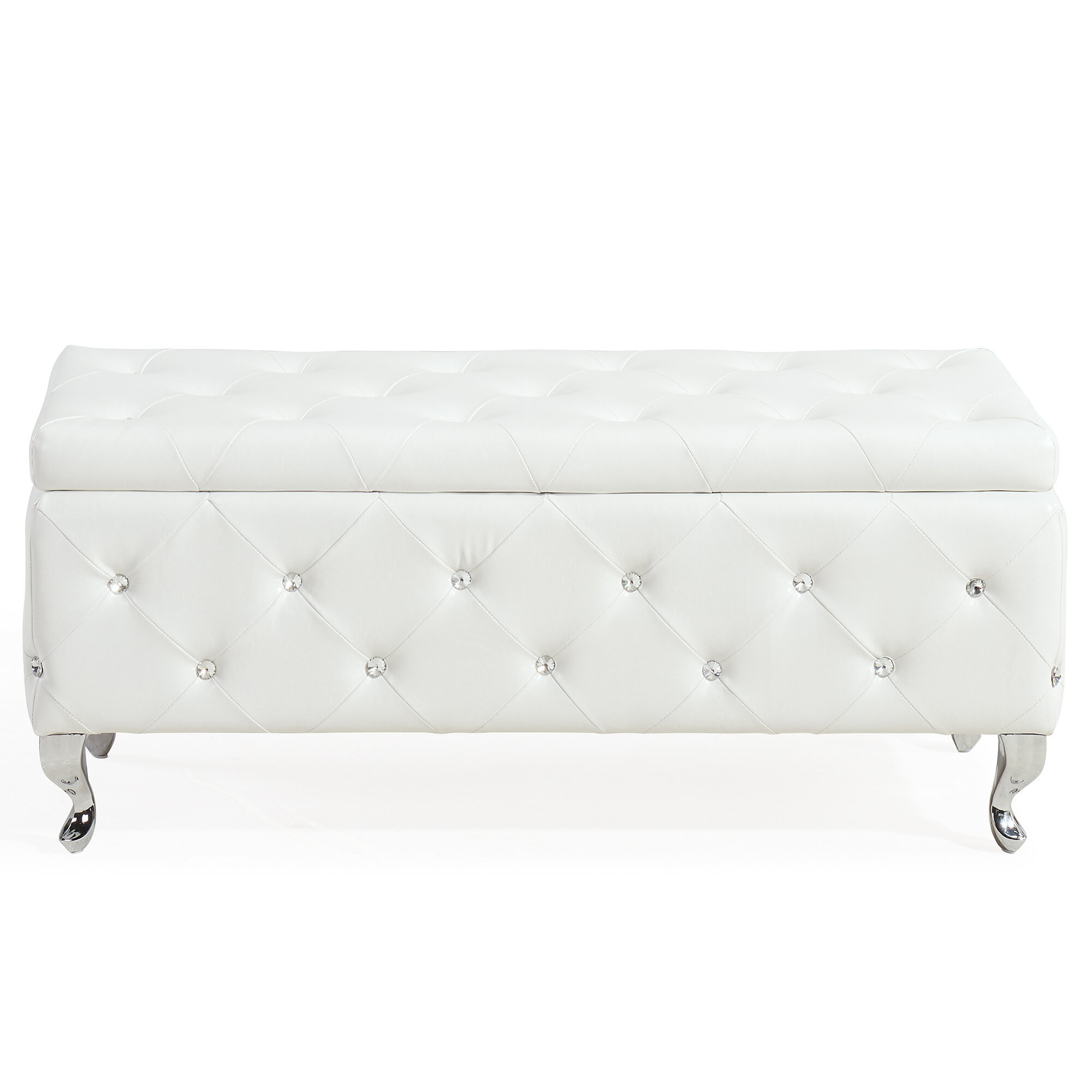 !nspire Crystal Tufted Storage Ottoman & Reviews 