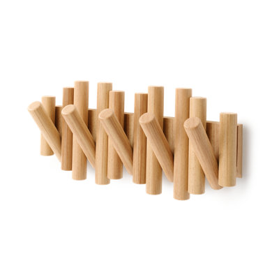 5 - Hook Solid Wood Coat Rack