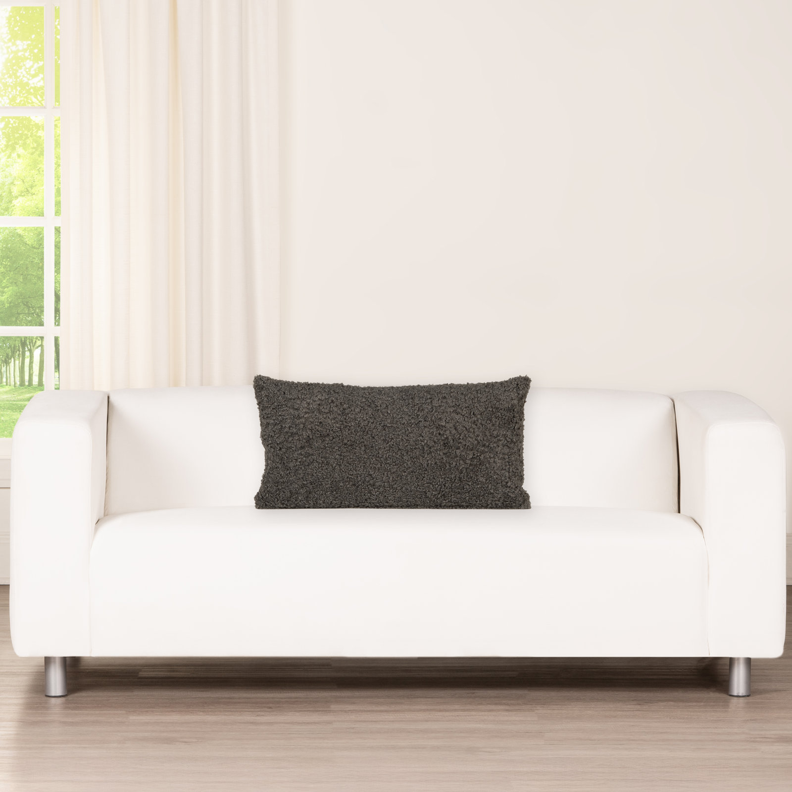 Tiffany Honey 20" x 20" Throw Pillow, Gray, Polyester, 
Rectangle 14"H x 36"W