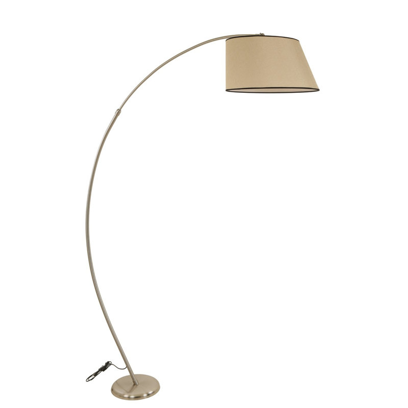 Lampe sur pied arquée 73 po Daulton, Osier, Bronze