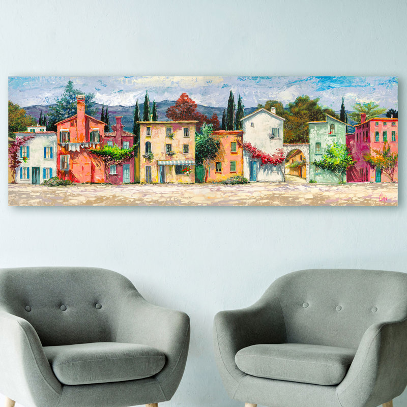 Italian Village - Wrapped Canvas Print, 40cm H x 120cm W x 4cm D