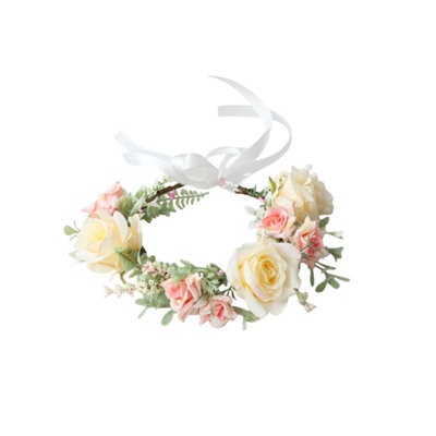 Couronne de la Saint-Valentin Couronne de rose Couronne de fleurs Couronne de fleurs Bandeau Couronne de fleurs Festival de mariage Accessoires de photographie Coiffe