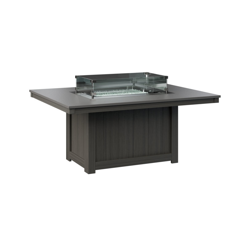 Foyer de table rectangulaire Berlin Gardens Donoma, Plateau martelé en acier inoxydable avec base gri