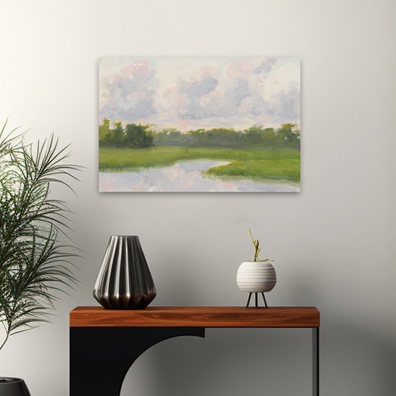 Nuage pastel au-dessus de l'eau, H 24 po x l 16 po