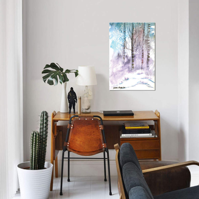 « winter landscape », reproduction sur toile, H 12 po x l 8 po x P 0,75 po, Pas de tapis, Toile tendue