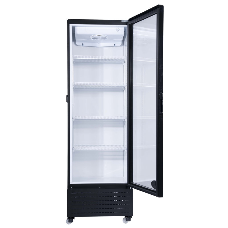 Black 23" Glass Door Commercial Display Refrigerator Cooler, 10 cu. ft.