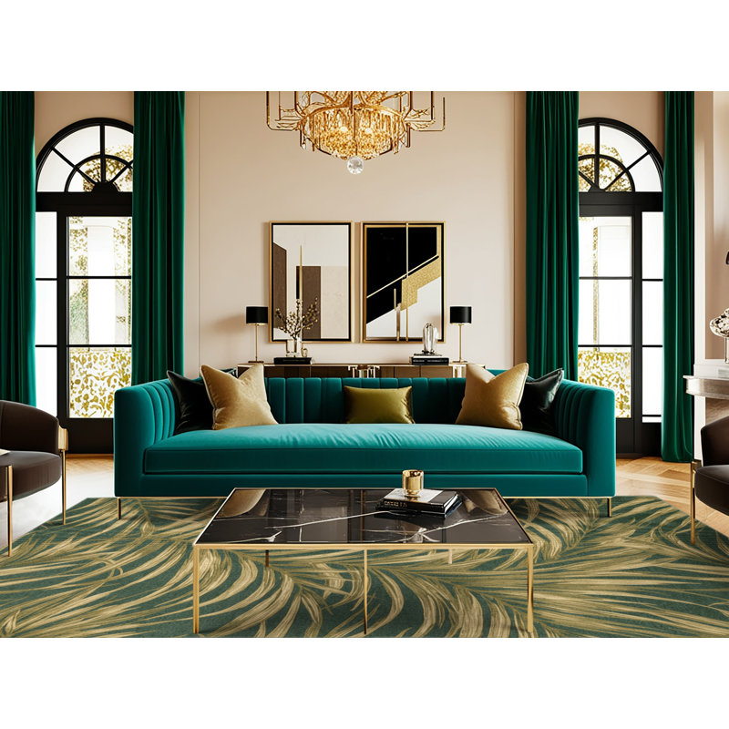  Tapis hawaïen lavable Palm Frond Edges, Tapis de couloir 2 pi x 5 pi