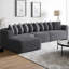 Ensemble de canapé modulaire en chenille de 131 pouces avec méridienne gauche, canapé modulaire incurvé en forme de L moderne Cloud comprenant 10 coussins, aucun assemblage requis, pour le salon-1023572892-1023566946