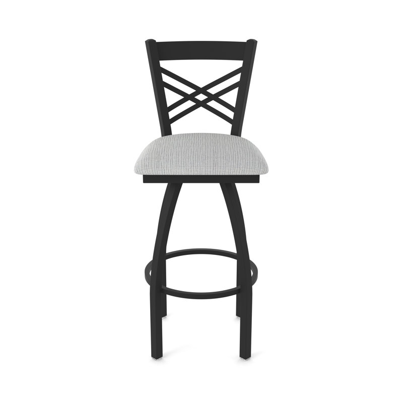 Catalina 36" Swivel Bar Stool, Black Wrinkle, Fabric-Graph Alpine
