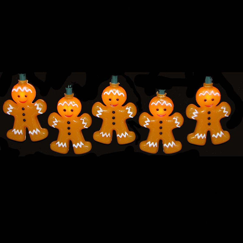 Kurt Adler Indoor/Outdoor UL 10-Light Gingerbread Light Set, 9ft