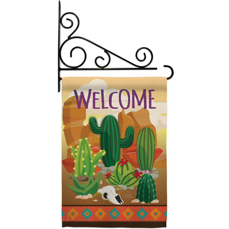 Cactus 2 faces polyester 18,5 x 13 po Ensemble de drapeaux
