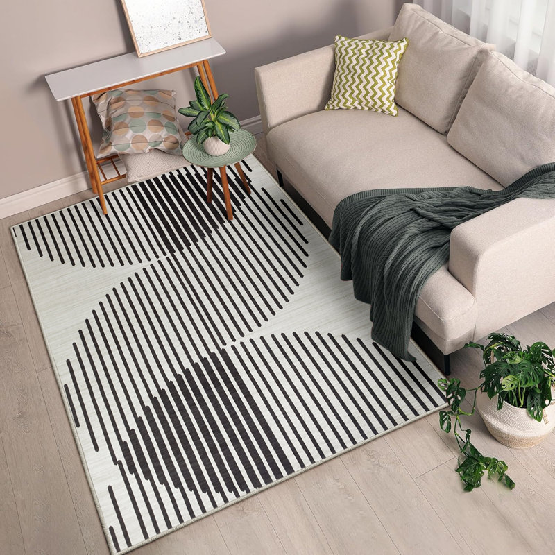 Modern Geometric Printed Area Rug, Rectangle 40 x 60 cm
