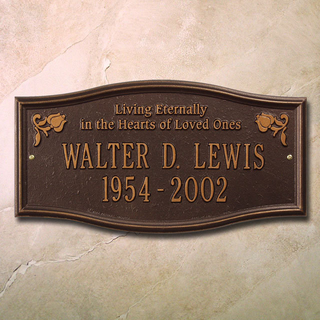 Alexandria 'Living Eternally' Memorial Plaque, Yes, Antique Copper