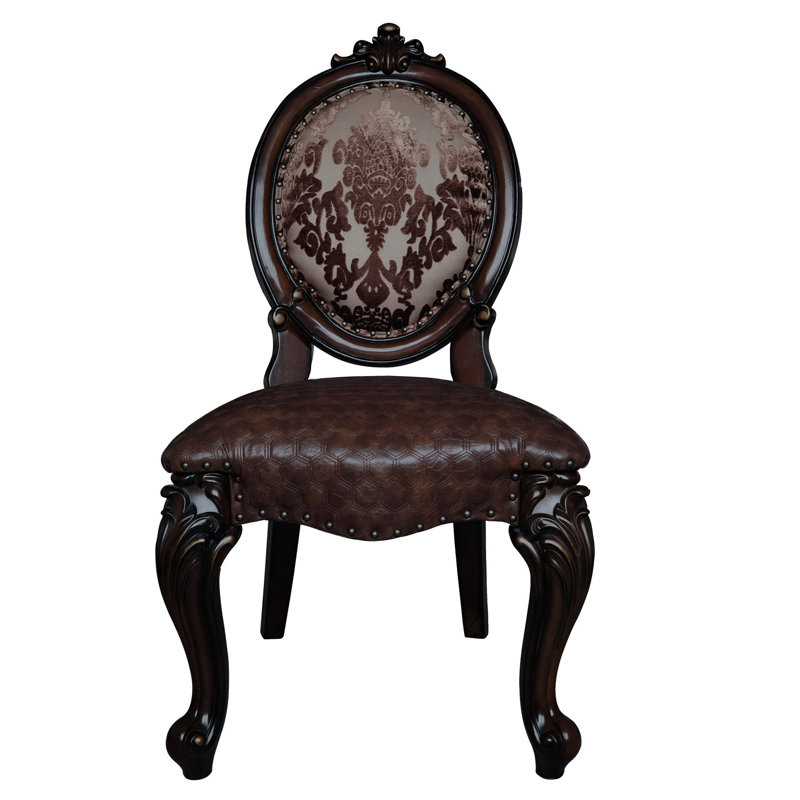 Chaises de salle à manger Brown & Cherry (2 pièces) - Traditionnelle avec des sièges confortables et un design élégant avec une finition classique à dossier ovale