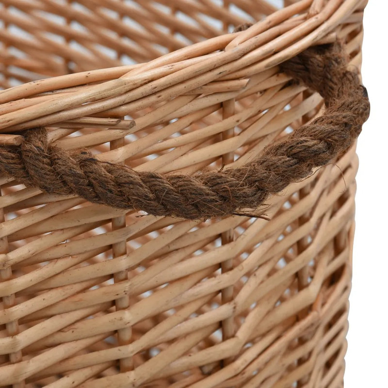 Anara Firewood Basket with Carrying Handles 88x57x34 cm Natural Willow, 34cm H x 78cm W x 54cm D