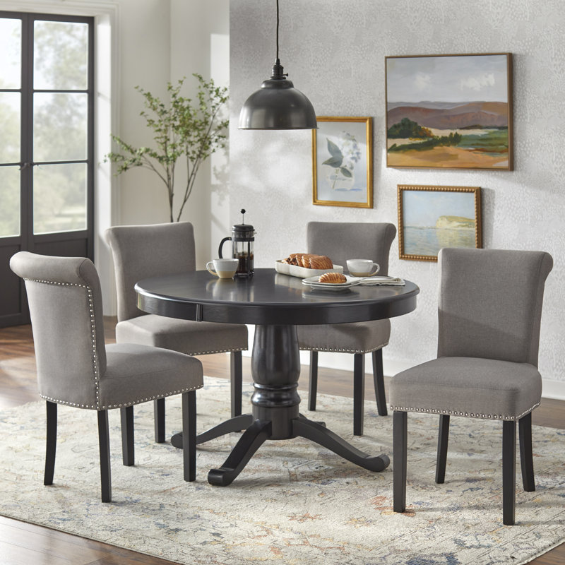 Ozias 4 - Person Pedestal Dining Set, Gray