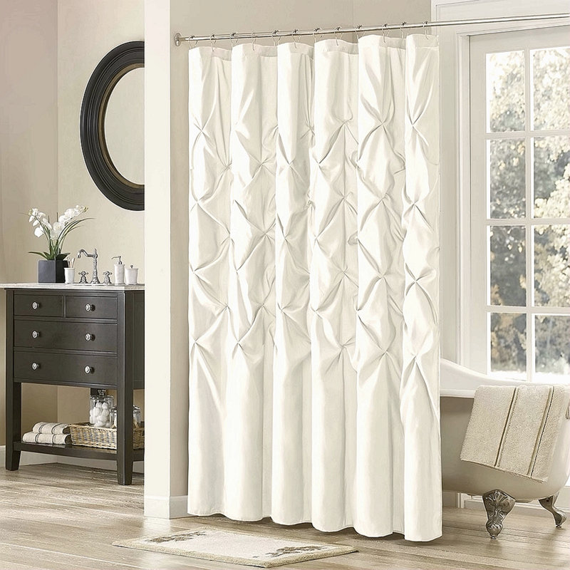 Rideau de douche capitonné semi-transparent (72 x 72 po) 1PCS, White