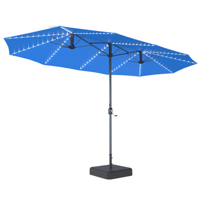 Grand parasol d'extérieur double face 15 pi avec base 15 pi