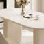 Table à manger ovale simple de style crème et chaise-105492150