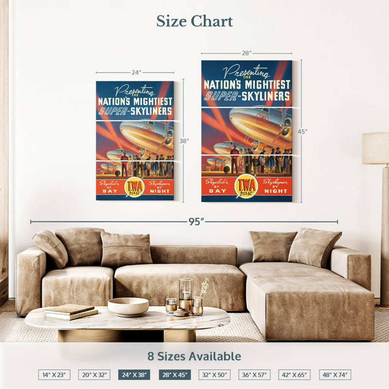 Mehar TWA Super Skyliners, 38" H x 24" W
