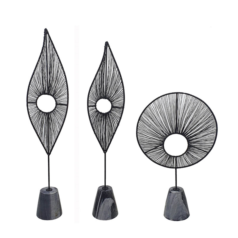 S/3 Truman Decorative Leaf Statuaries