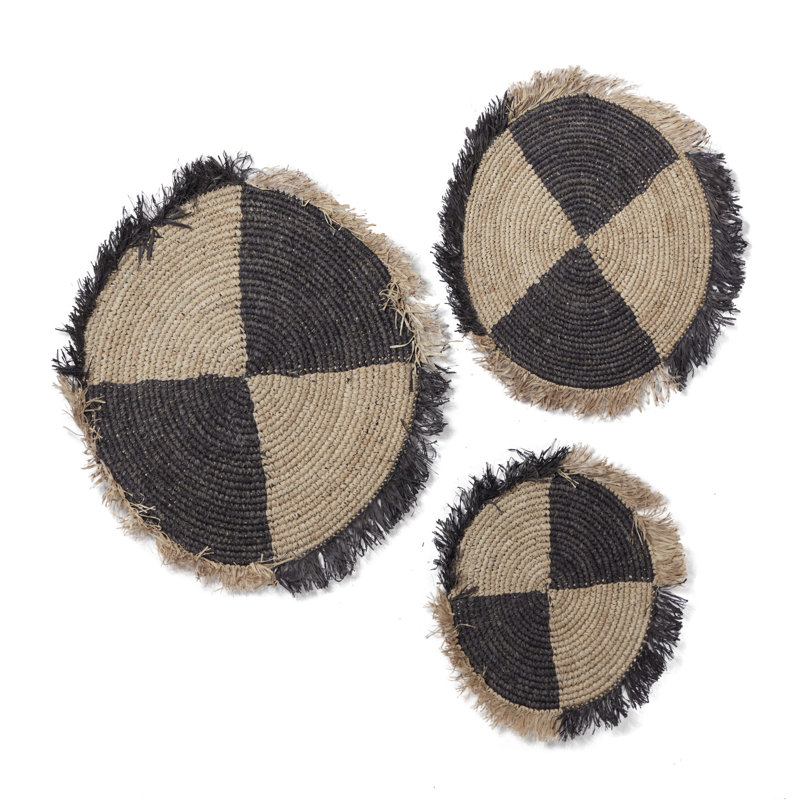Boho Abstract Wall Decor on Rattan/ Wicker