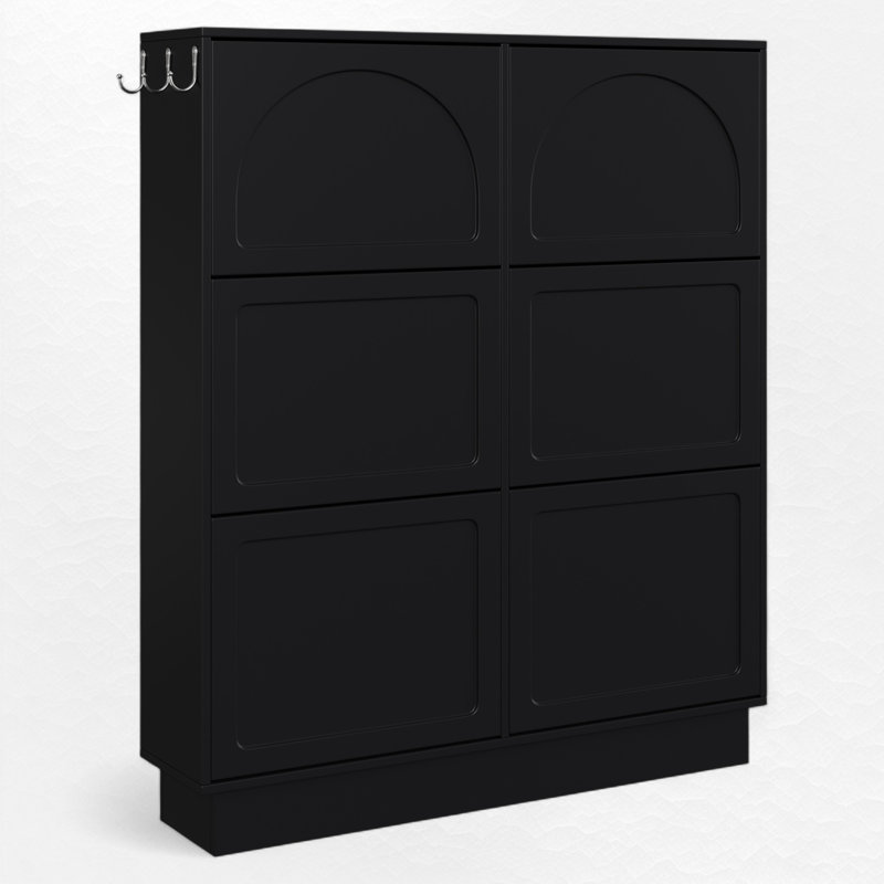 24 Pair Shoe Storage Cabinet, Black