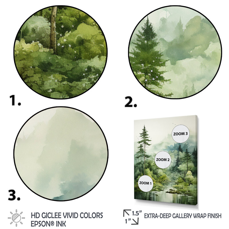 Forêt, énigmatique, forêt, art mural, H 32 po x l 16 po x P 1 po, Toile tendue