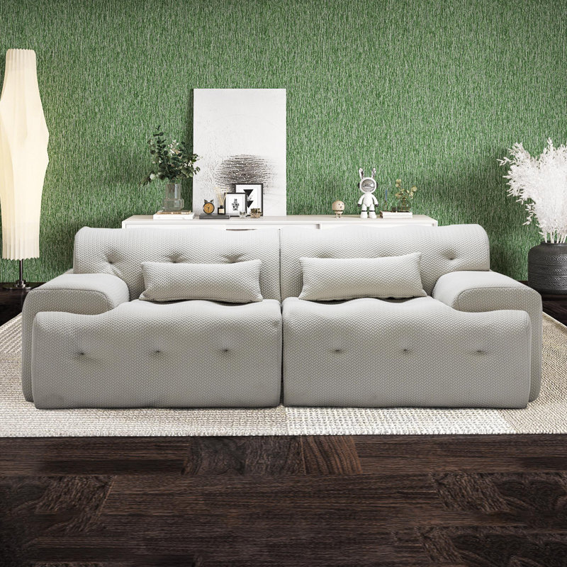 Canapé Boneless Maspeth 81,11 po, 100 % polyester beige