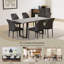 Modern High Quality Butterfly Table with Leather Chairs (set of 6)-85897332
