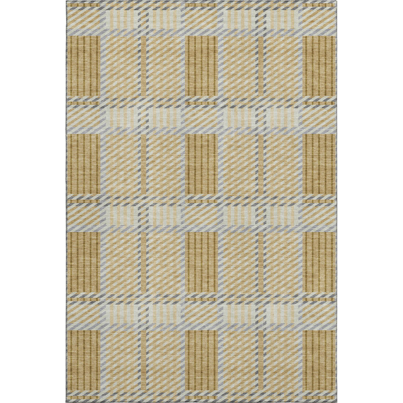 Premium Machine Washable Cortes AMF1000 Plaid Rug, Rectangle 2'6" x 3'10"