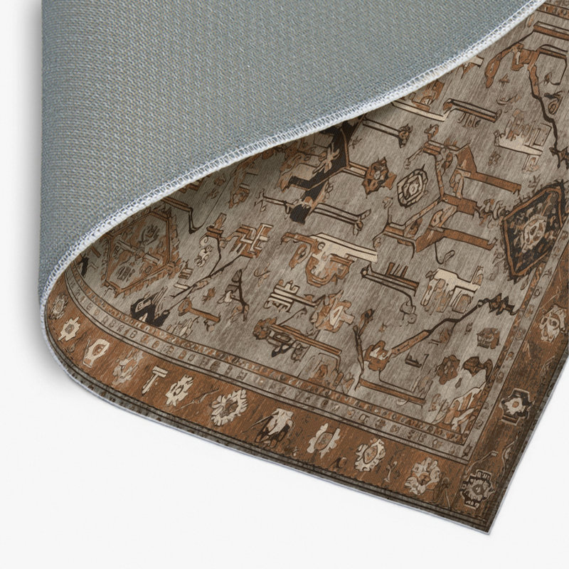 Tapis turc intérieur et extérieur brun, Rectangulaire 2 pi x 3 pi