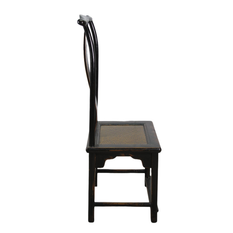 Asian Classic Solid Wood Dining Chair, Black