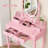 Vanity Desk With Mirror And Lights, Modern Makeup Table And Cushion Stool Set With 4 Drawers-1268336572