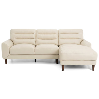 Canapé modulaire en cuir véritable Isbell