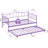 Twin Metal Daybed with Pullout Trundle, Steel Slats, Space-Saving Design, Purple-757034248
