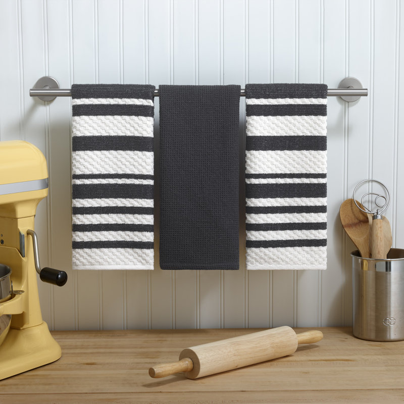 Izod Essex 3-Piece Kitchen Towel Set, Gray