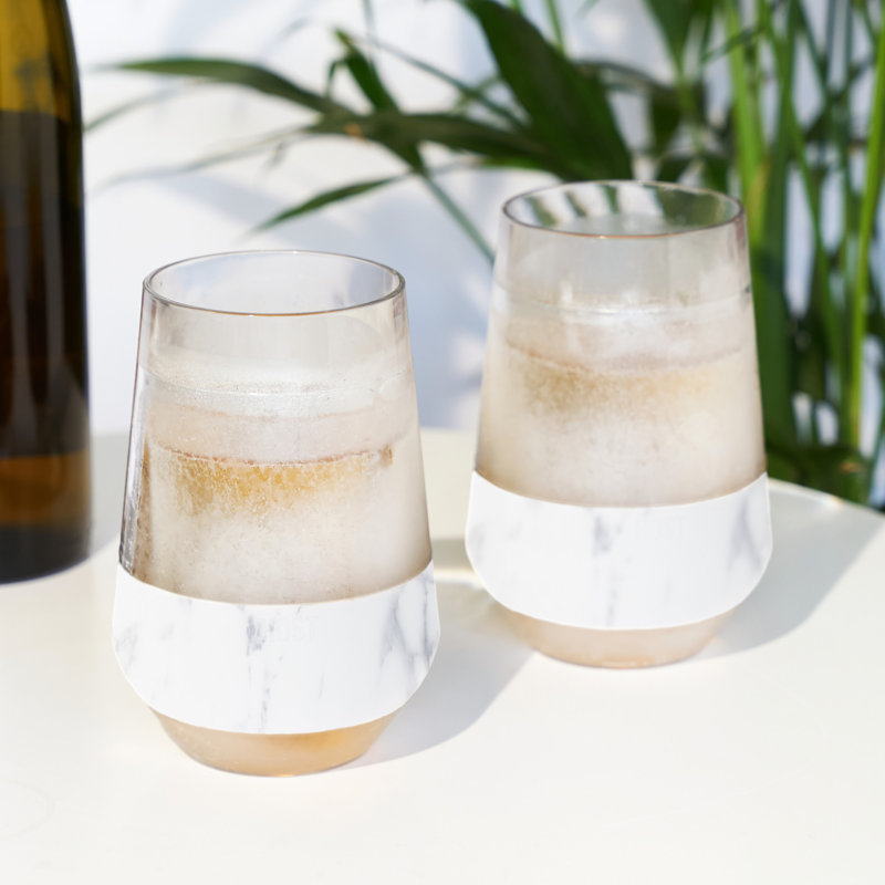Tasse de refroidissement pour boisson froide avec gel à congélation, 12 onces, ensemble de 2 | Marbre